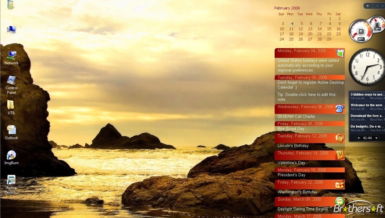 windows active desktop background